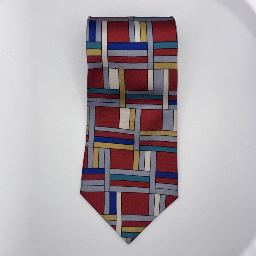 Botany 500 Men’s Tie Square Geometric 3.5” 100% Silk Made In USA